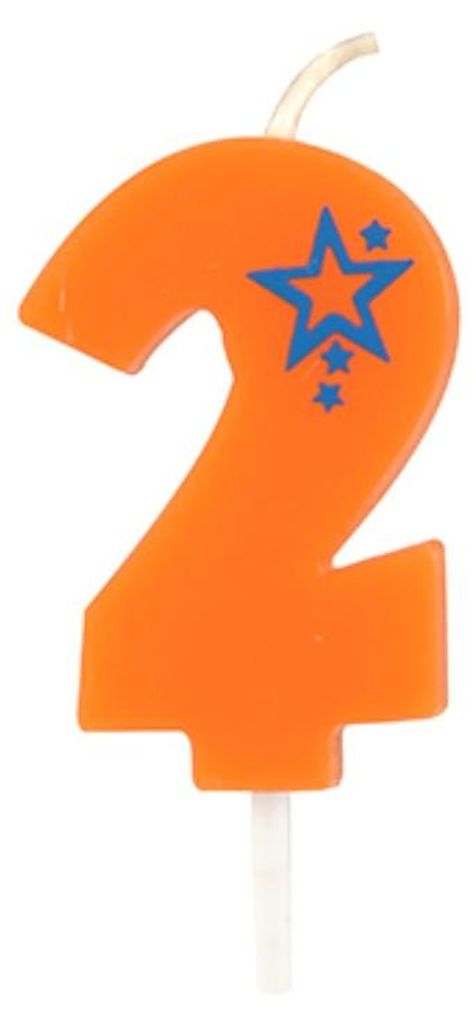 PAPSTAR Zahlenkerze Mini 2 6,8cm orange