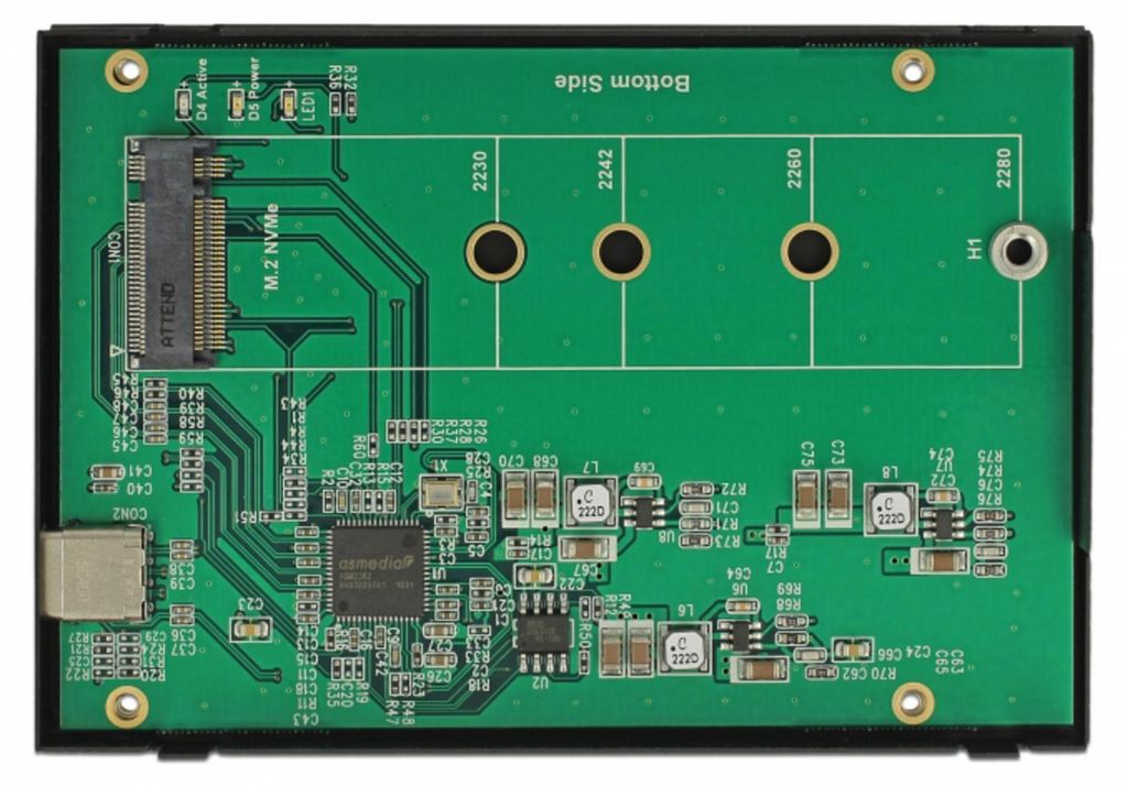 DELOCK externes Gehäuse 2.5" M.2 NVMe PCIe SSD USB3.1 TypC