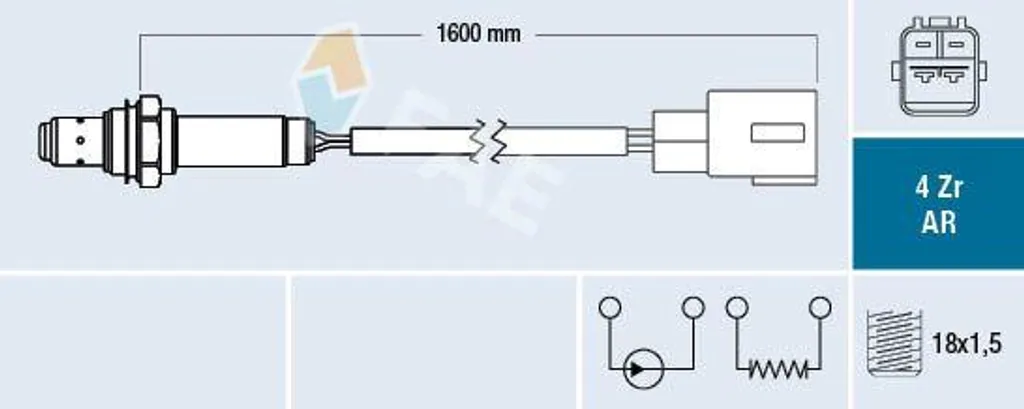 Sonde Lambda FAE 75651 pour Entretien Opel Astra H - Réf OE 98075140