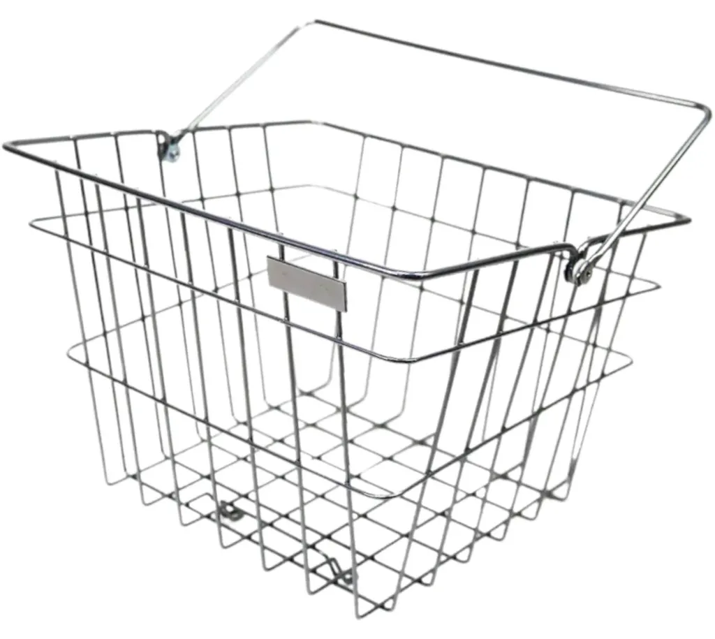 Steco Basket Vintage Mirror Chrome - Panier de Vélo Avant en Acier Chromé