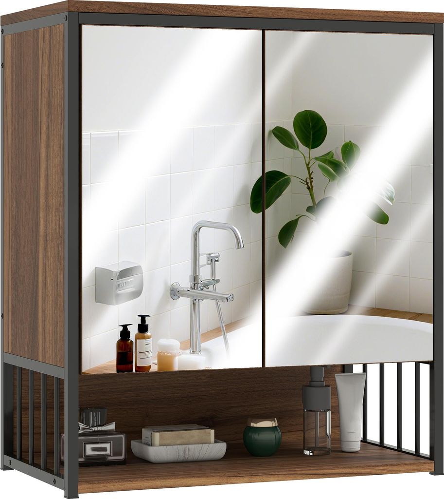 HOMCOM Armoire murale salle de bain avec miroir, 56 x 65 Image du produit 