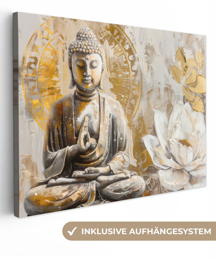 Leinwandbilder 40x30 cm - Buddha, moderne Wandbilder für Wohnzimmer