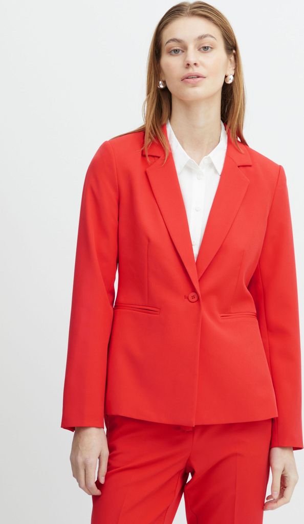 ICHI IHLEXI BL Damen Blazer Kurzblazer Jacke Ein-Knopf-Blazer mit Stretch und Reverskragen