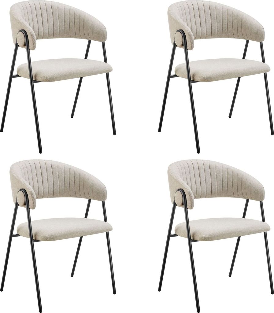 tectake Armlehnstuhl Bedano Webstoff, gepolstert 60 x 58 x 85 cm