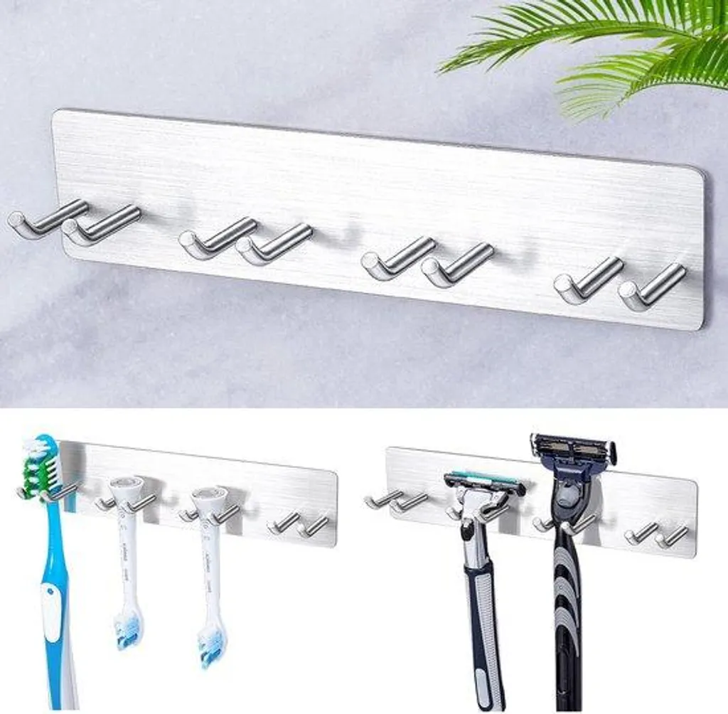 Rangement mural brosse à dents, support inox gain de place pour la famille