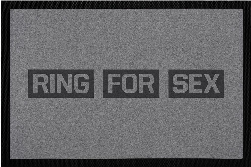 Fußmatte mit Spruch Ring for Sex lustige Türmatte rutschfest & waschbar Moonworks schwarz 60x40cm