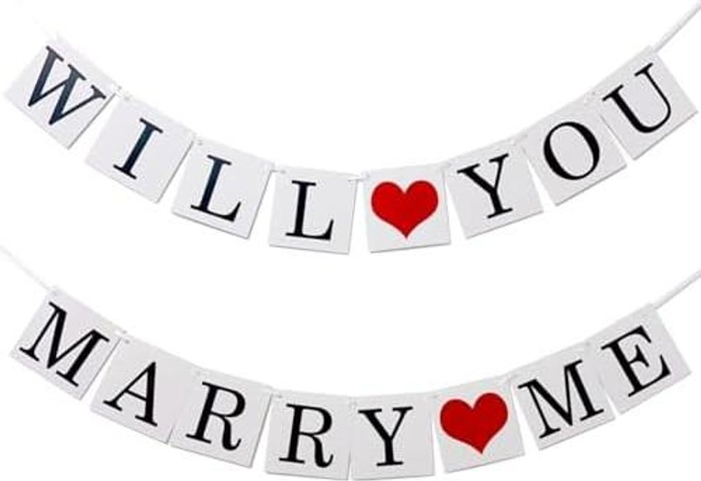 Will You Marry me Girlande Heiratsantrag Girlande Wimpelkette Hochzeit Banner Hochzeitsgirlande Als Deko für Hochzeit Fest Party Brautdusche Jungg...