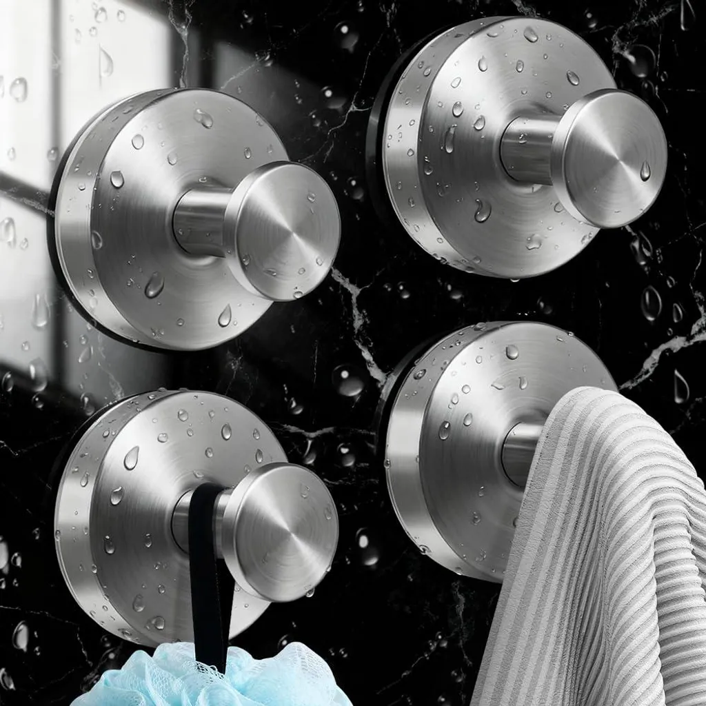 Porte-serviette sans perçage en inox avec ventouse haute pression