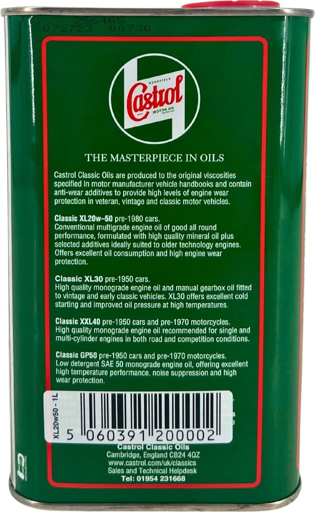 Castrol Classic SAE 50 Motoröl 5 Liter – Monogrades Öl Für Alte Motoren & Klassiker