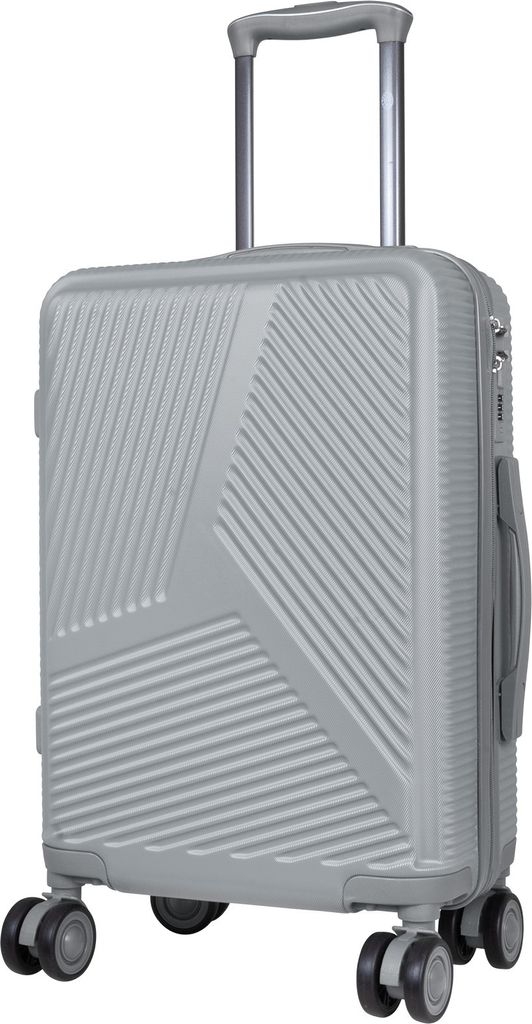Kleiner Handgepäck Reisekoffer Alcudia 40 L Hartschale Trolley ABS silber