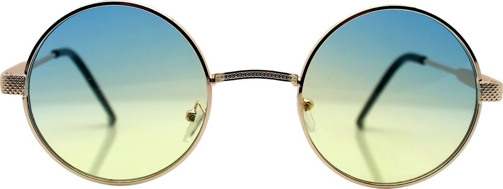 Moderne Nickelbrille Runde Festival Sonnenbrille Damen Gold Blau Gelb Steampunk Metallbrille Raver Brille Vaccari-design