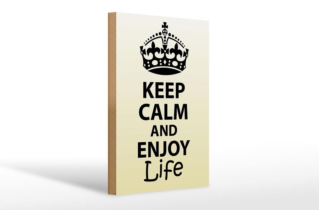 Holzschild Spruch 20x30cm Keep Calm and enjoy life