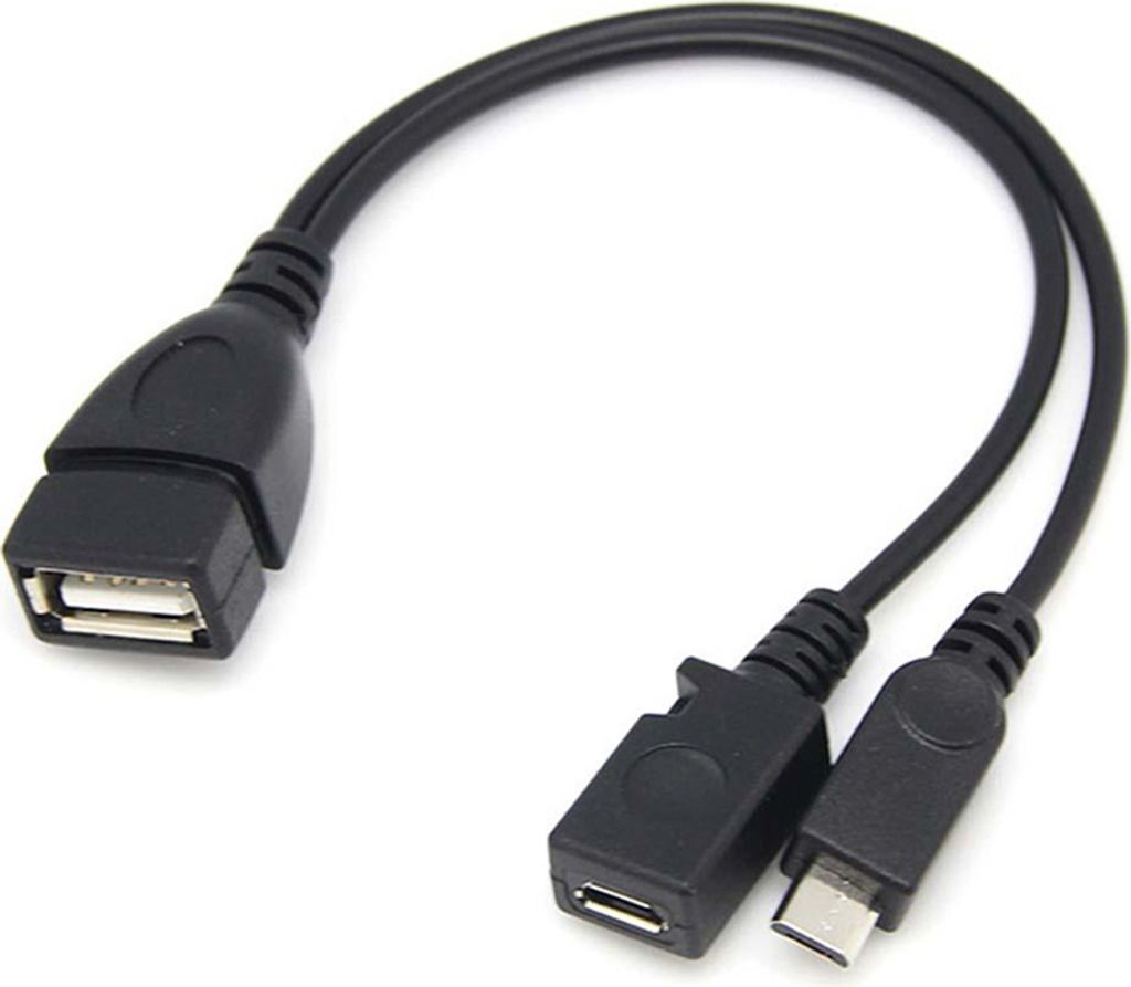 Q25 USB 2.0 OTG Adapter Kabel – USB-A Buchse auf Micro-USB Stecker + Buchse, Daten & Ladeadapter, 20 cm