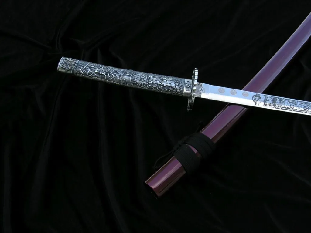 Katana de samouraï pour initiation au combat ninja avec garde fixe