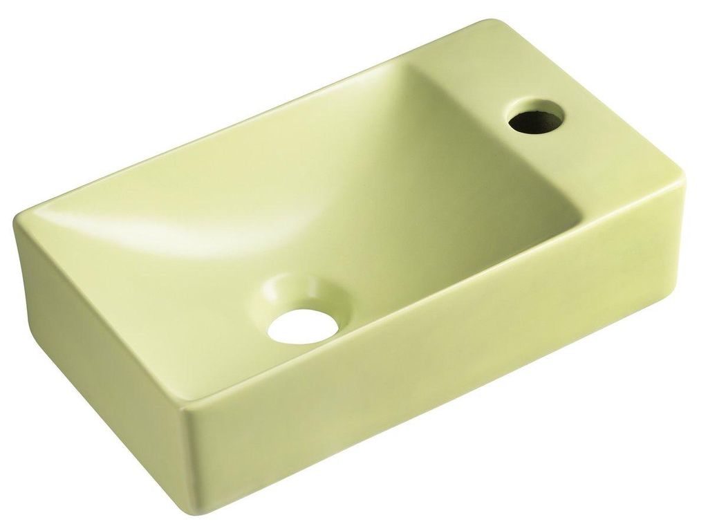 Sapho MARGITHA Keramik-Waschbecken 38x22cm, Loch für Armatur rechts, Pistazien-Farben