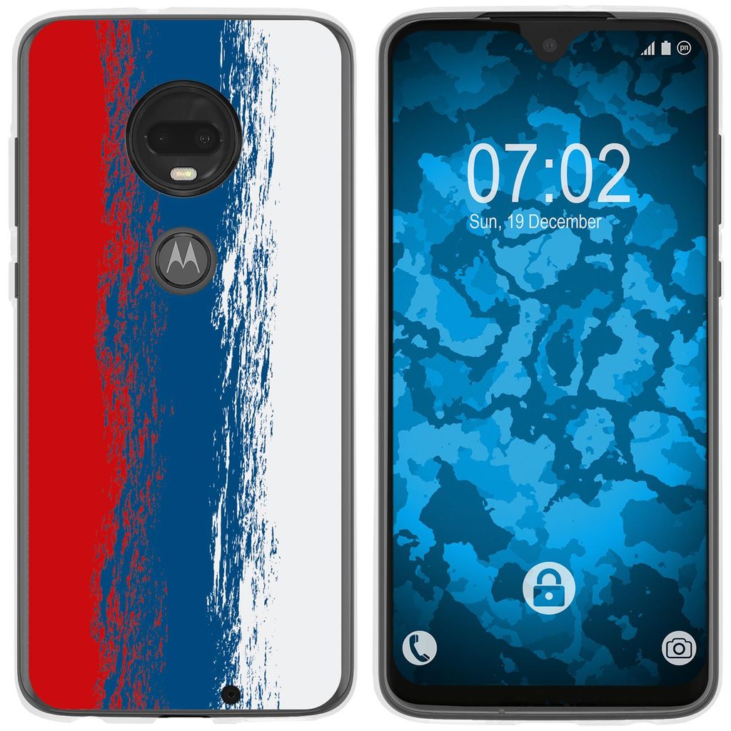 PhoneNatic Case kompatibel mit Motorola Moto G7 Silikon-Hülle WM Russland M9