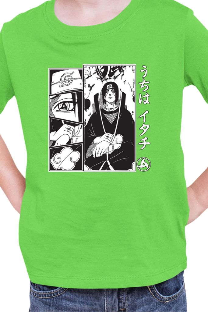 Kinder T-Shirt Naruto Itachi Uchiha 03, 3-4 Jahr - 104 / Lime