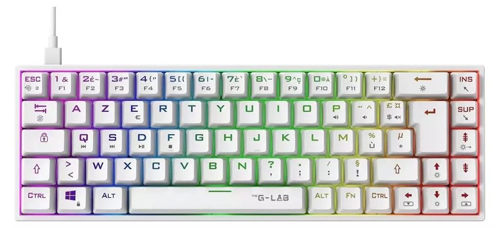 Clavier Mécanique Gaming 65% Blanc pour Joueurs FPS et Petits Espaces