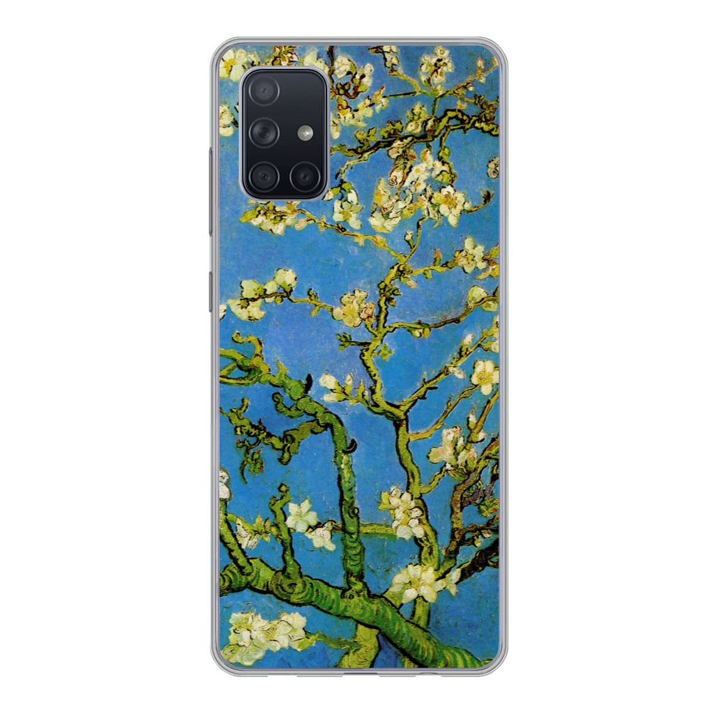 MuchoWow Handyhülle Schutzhülle Hülle für Samsung Galaxy A51 Mandelblüte - Vincent van Gogh Silikon Softcase Handy Hülle - Schutzabdeckung