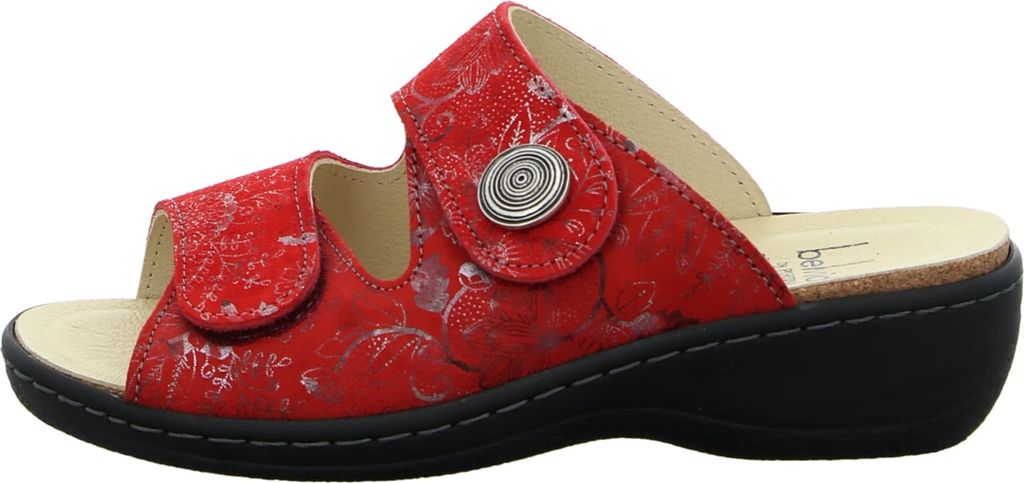 Belvida Damenschuhe Pantoletten Fußbett Pantolette Rot Freizeit, Schuhgröße:38 EU