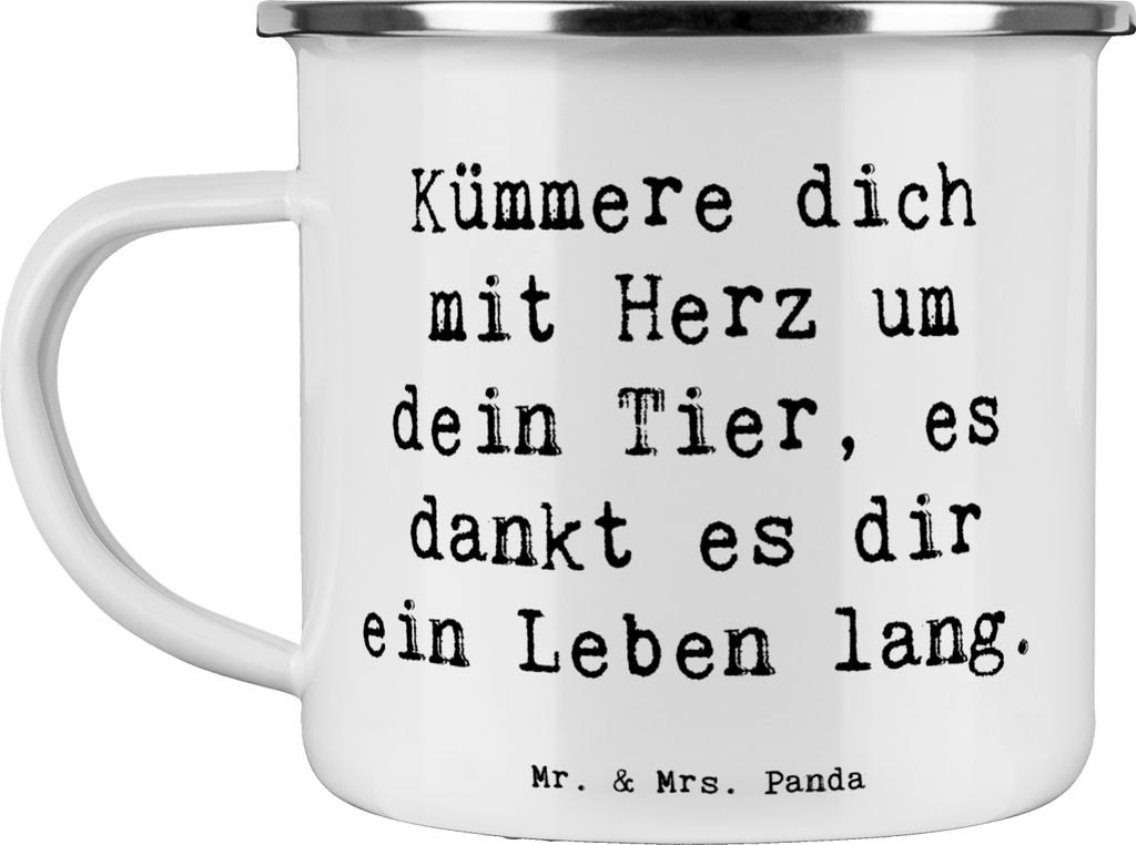 Mr. & Mrs. Panda Teetasse Spruch Haustiere pflegen - Weiß - Geschenk, Emaille Becher, Haferl, Tasse, Tierliebe, Pflegeprodukte, Mut, Pott, Zuversi...