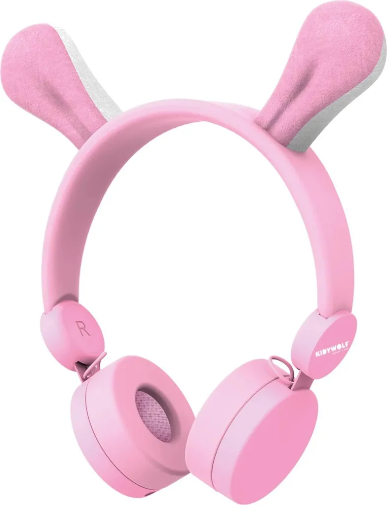 Casque enfant pour voyage et tablette avec oreilles de lapin Kidywolf
