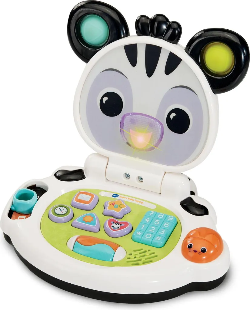 VTech Baby Zebra Laptop - Ordinateur Éducatif Parlant pour Bébé en Plastique