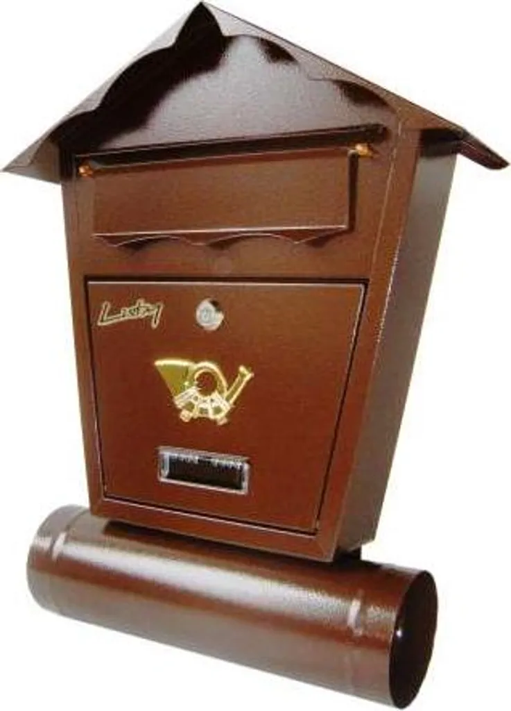 Boîte aux lettres avec porte-journal SD2T Braun en acier brun robuste