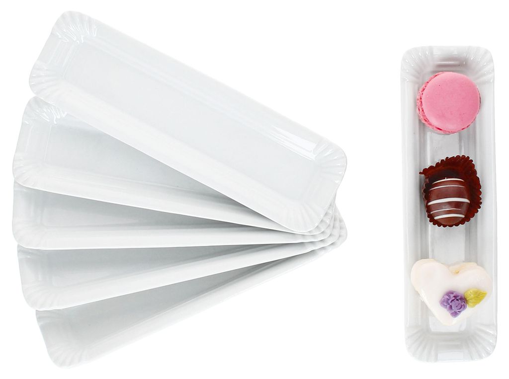 6x Pur Pappteller aus Porzellan 20,2x6cm weiß Produktbild 
