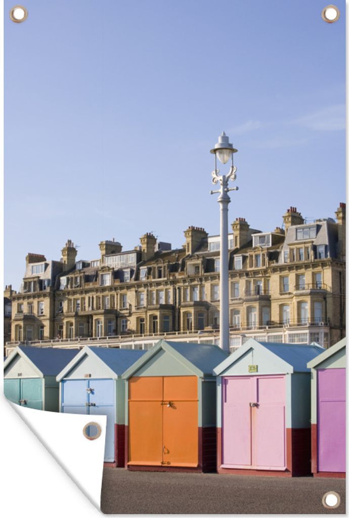 MuchoWow 80x120 cm Outdoor-Poster Gartendeko Sichtschutz Garten Poster für den Garten Brighton - England - Strand
