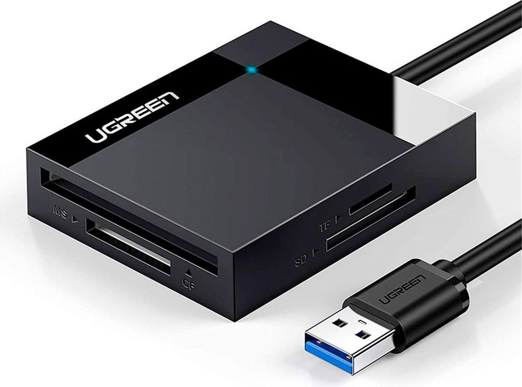 UGREEN Kartenleser CR125 4-in-1 USB 3.0 CF/TF/SD/MS Schwarz