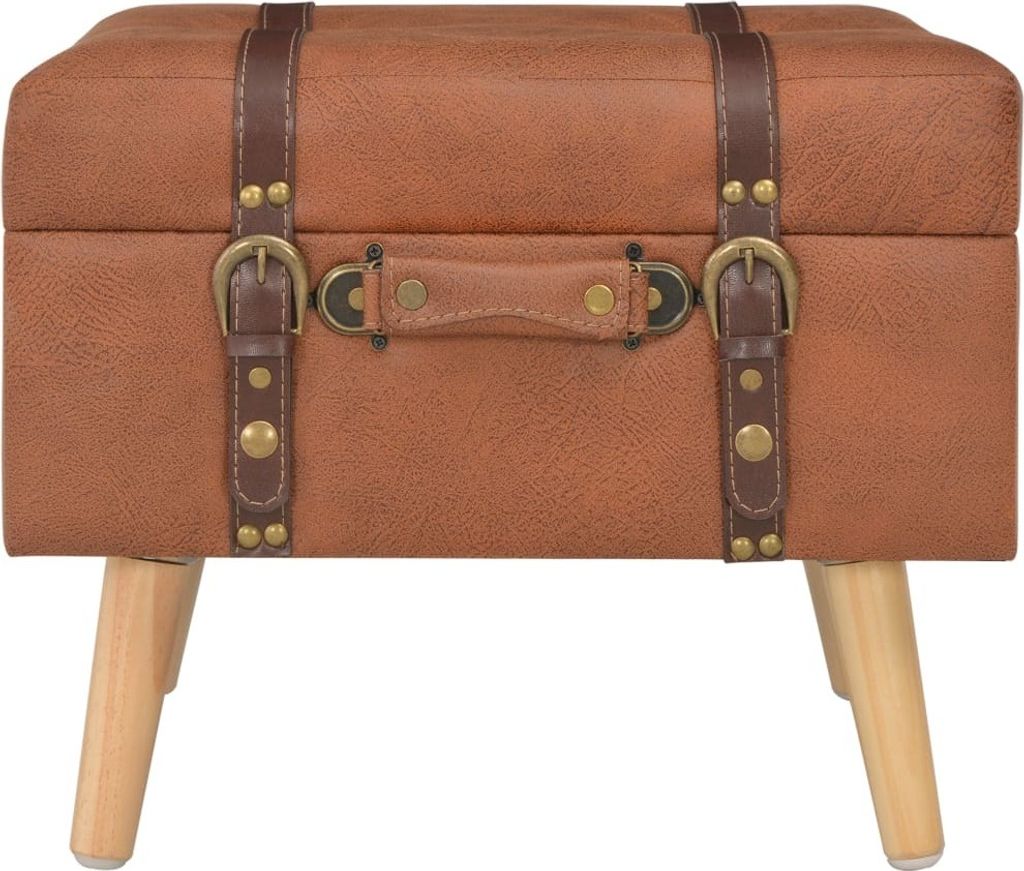 " " Hocker mit Stauraum 40 cm Hellbraun Kunstleder NeuMöbel 9206884