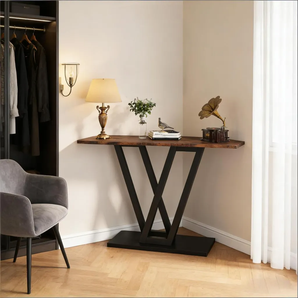 Table d'entrée élancée pour petit espace et console de salon élégante