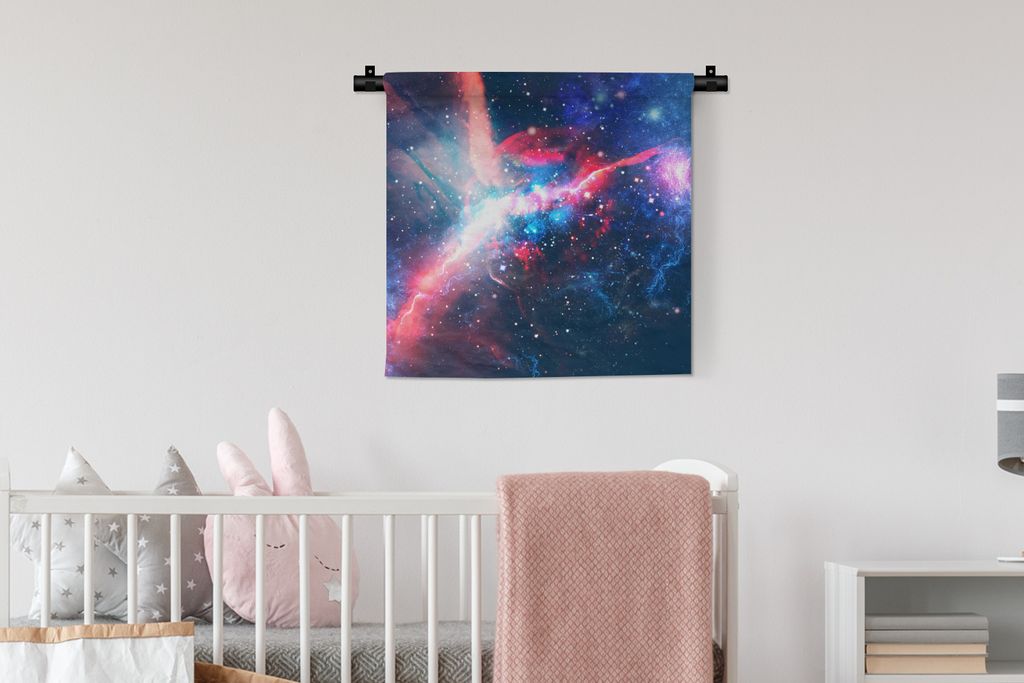MuchoWow Wandteppich Wandbehang Raum - Farben - Licht 60x60 cm Tapisserie Dekoration Wandtuch - Dekorationen - Wand Decke