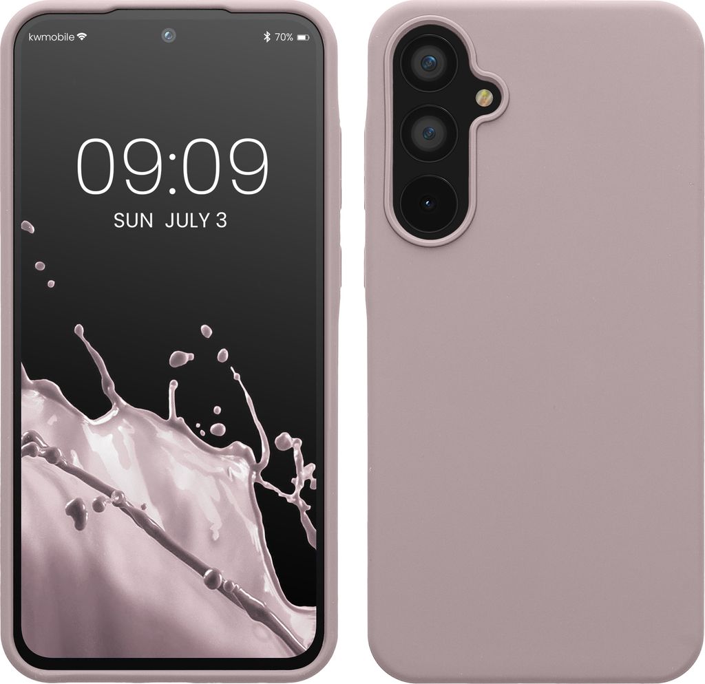 kwmobile Hülle kompatibel mit Samsung Galaxy A55 5G Hülle - Silikon Handy Case - Handyhülle weiche Oberfläche - kabelloses Laden - Purple Cloud