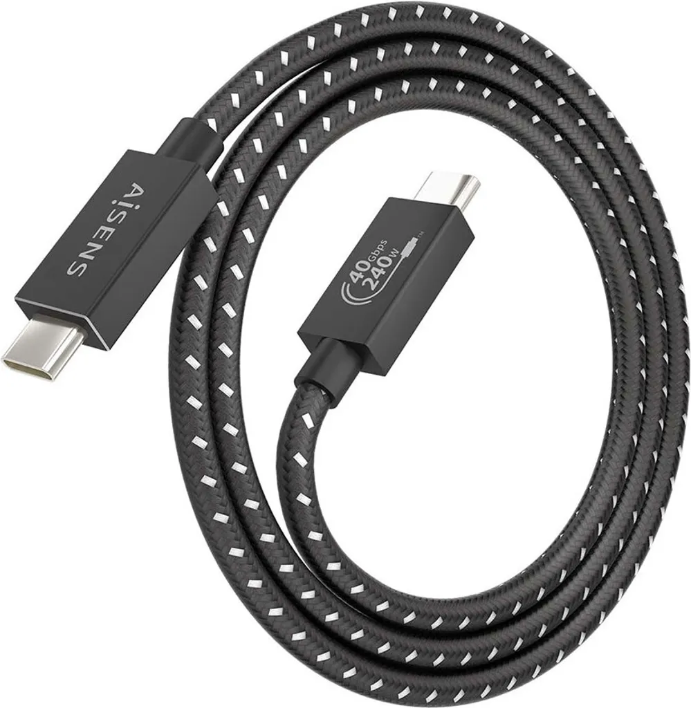 Aisens A156-0867 Cavo USB4 Maschio-Maschio 240W 40Gbps 8K Nero/Clear - 2