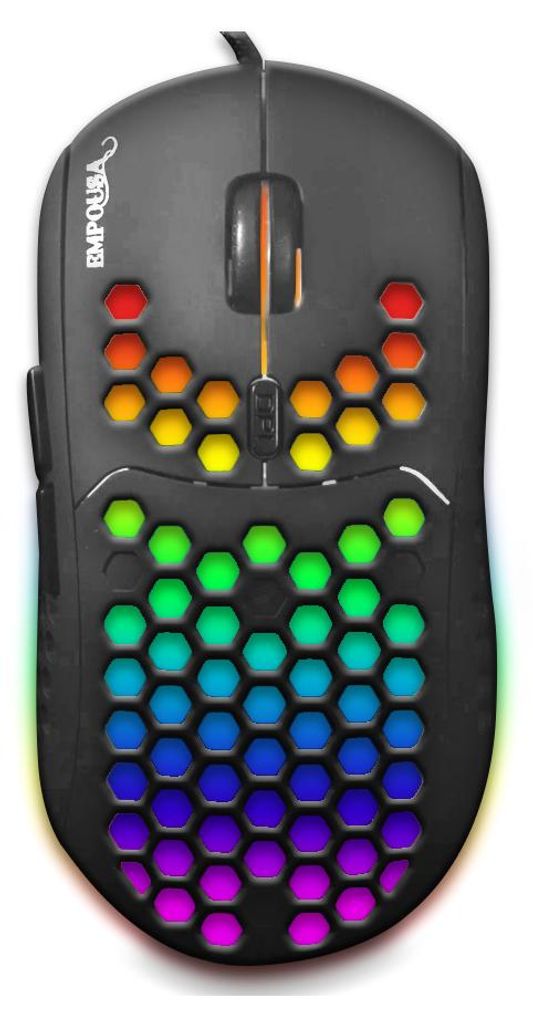 INCA Gaming Maus IMG-346 6400 DPI. RGB. 6 Tasten. USB. SW Produktbild 