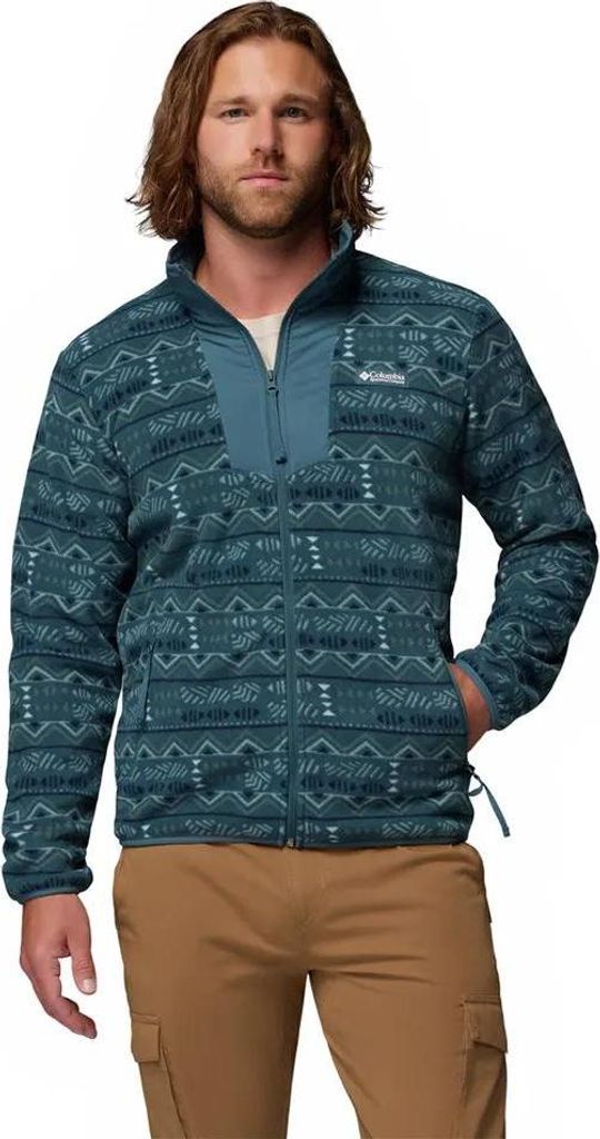 Columbia Sequoia Grove Printed Fleece Mit Durchgehendem Reißverschluss Blau L Herren Blau L