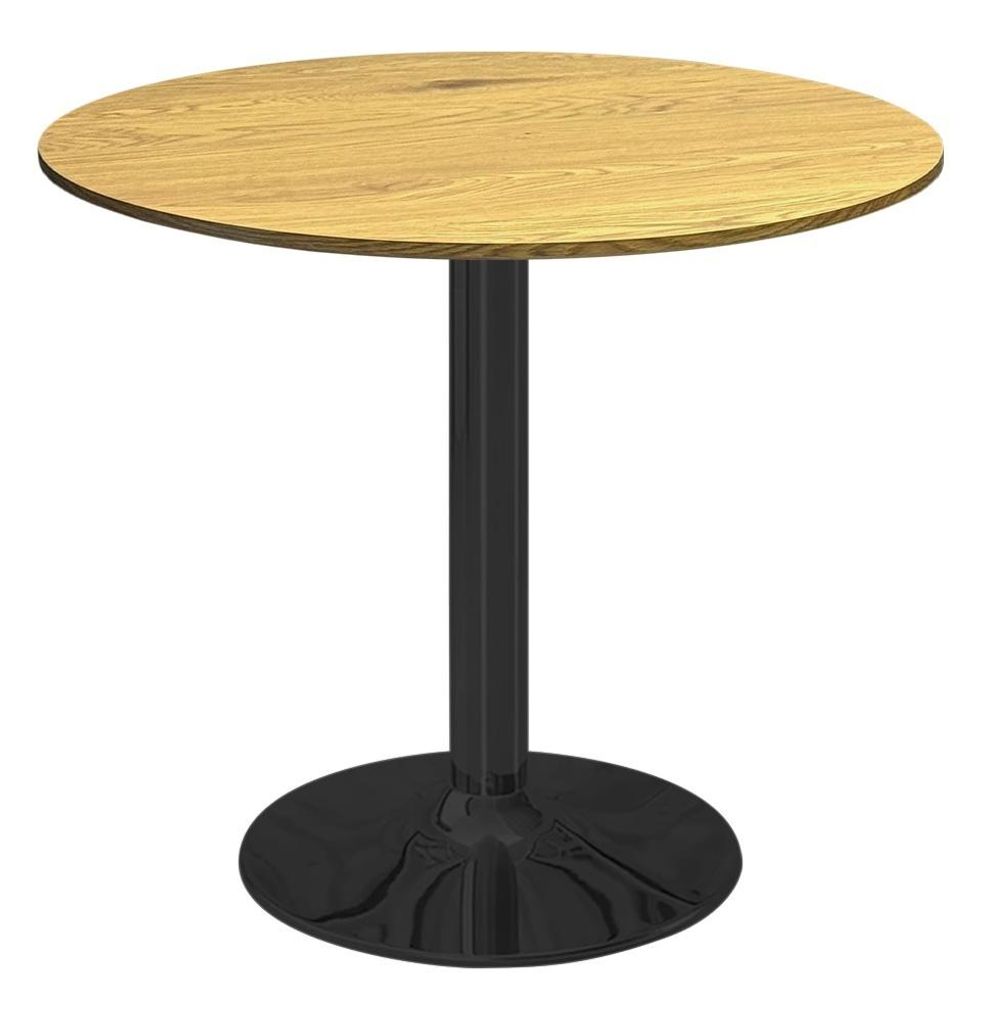 Runder Esstisch VICTORY 70 cm – Dark Wood Smoke, moderner Küchentisch mit Metallfuß, skandinavisches Design