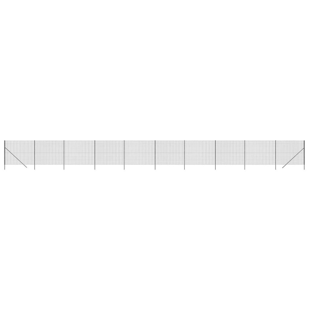 Maschendrahtzaun Anthrazit 2x25 m Verzinkter Stahl