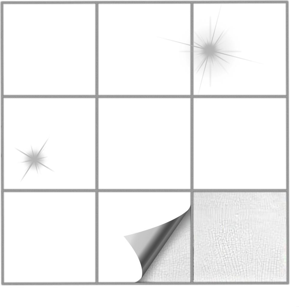 Fliesenaufkleber Für Bad, Küche etc Weiss 10 glänzend 9,6 x 9,6 cm 5 Stück