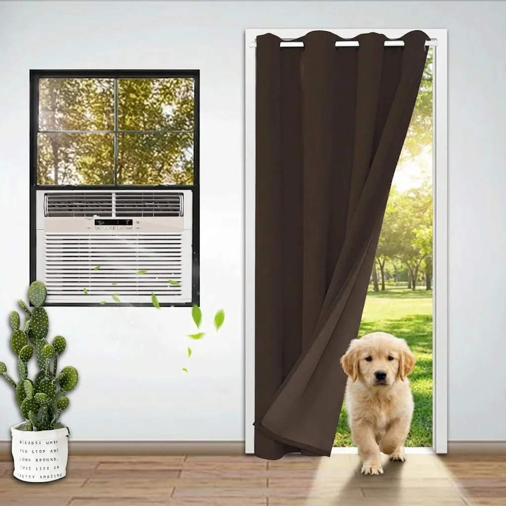 Tenda Termica Marrone Porta 132x244 - Stile Moderno e Oscurante