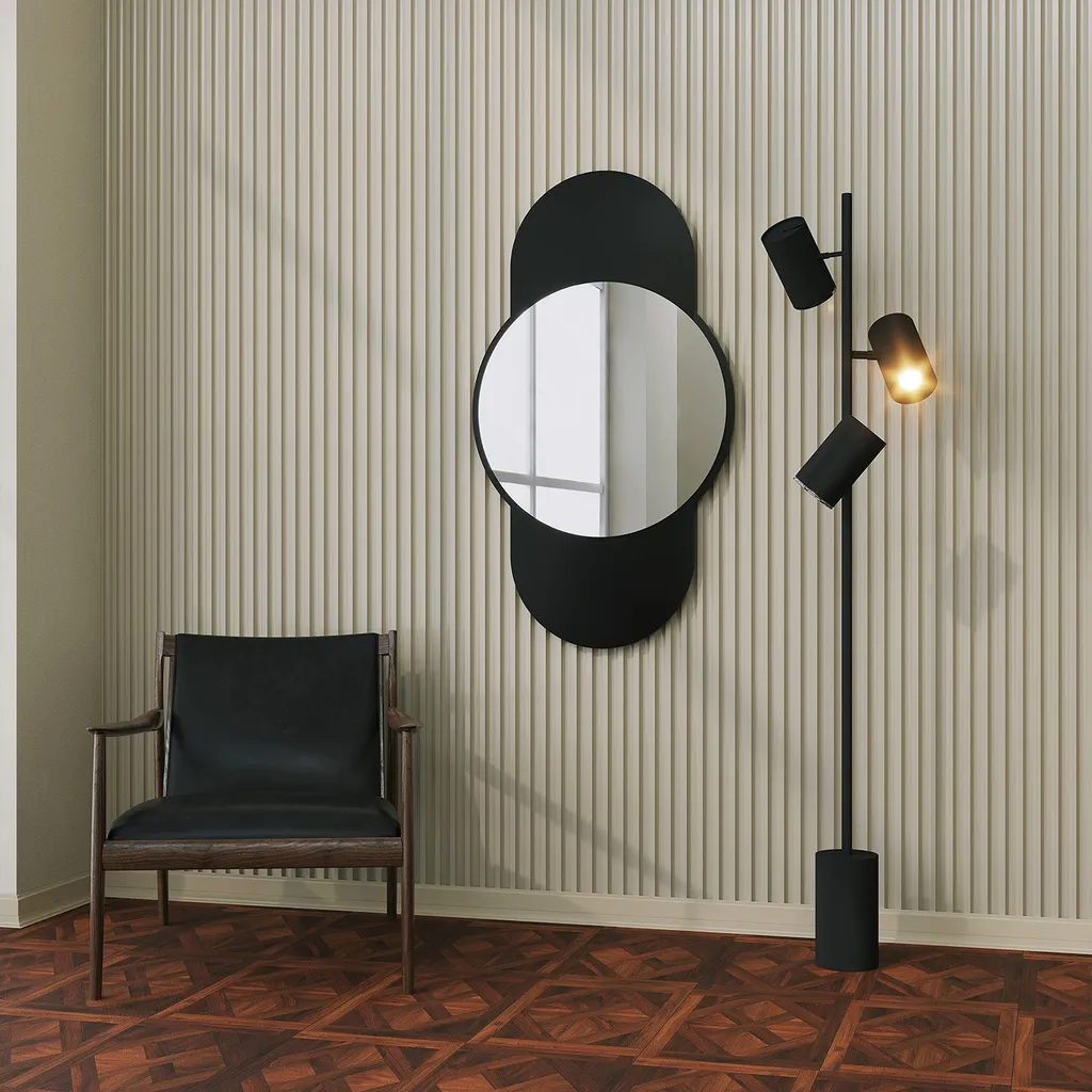 Miroir Mural Robuste Noir 60x106 cm - Solution Déco Durable et Chic - 2