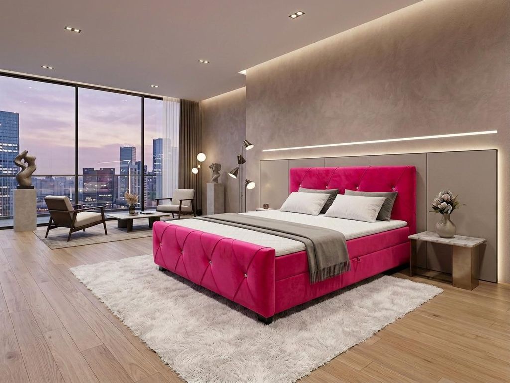 Boxspringbett MADRYT II 160 x 200 cm Amor Velvet 16 Produktbild 