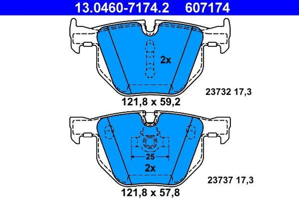 Plaquettes de frein anti-bruit pour BMW Série 5 E60 et Série 6 E63 E64