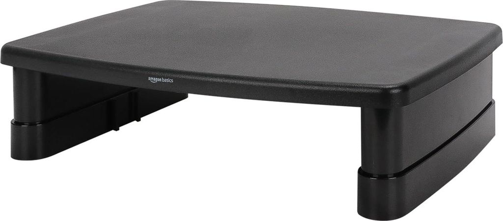 Amazon Basics Rechteckig Verstellbarer Computer-Monitorständer für weniger Nackenbelastung, geeignet für Monitore und Laptops mit einem Gewicht ...