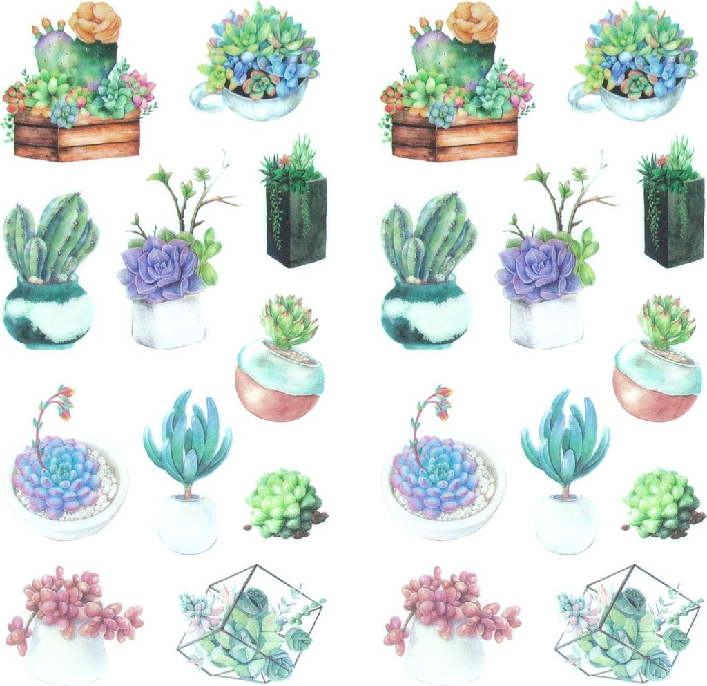 Oblique Unique 22 Kakteen Sticker Blumen Kaktus Aufkleber Vintage Küche Dekoration Scrapbooking Kinder Basteln