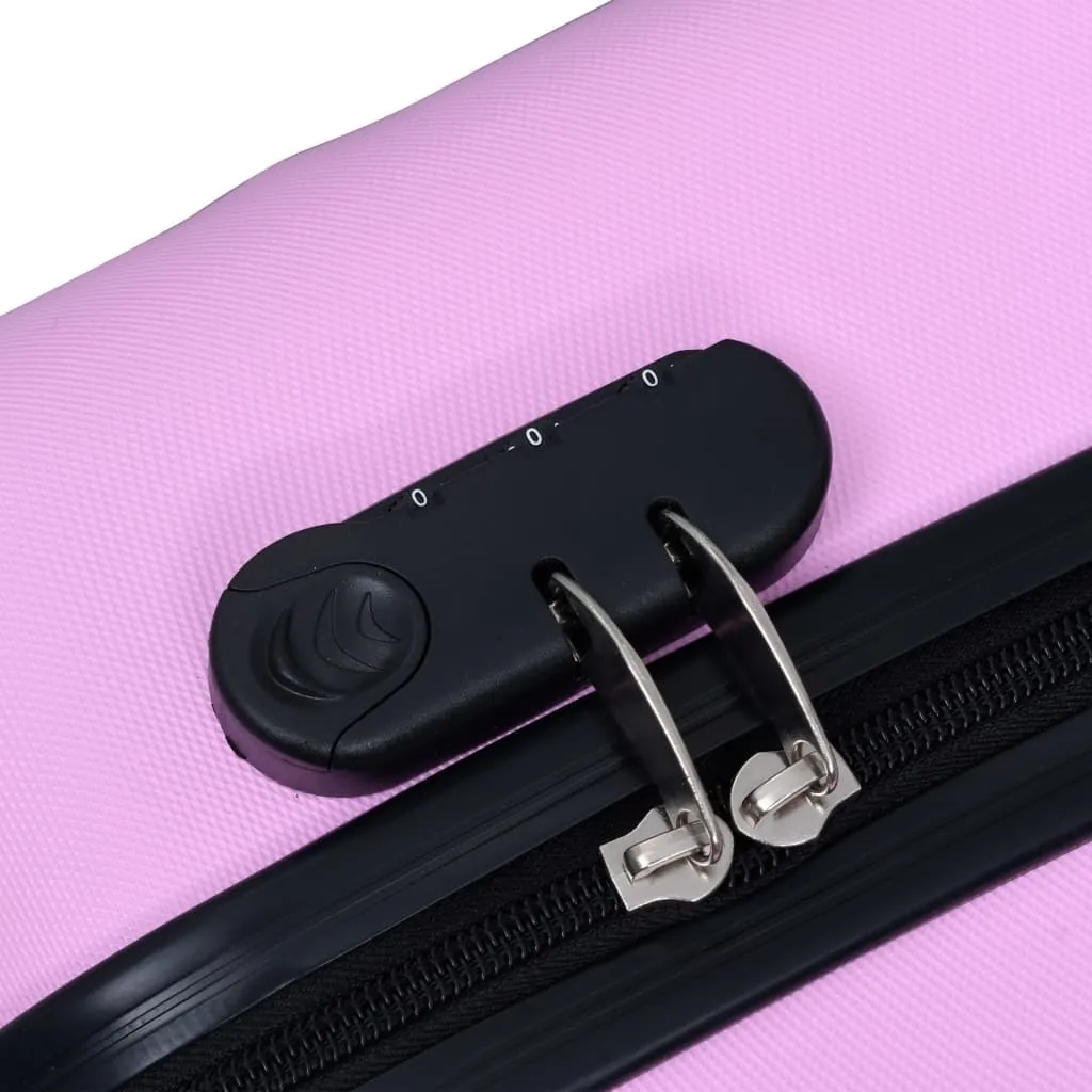 vidaXL Set di trolley rigidi 3 pezzi. ABS rosa - 6
