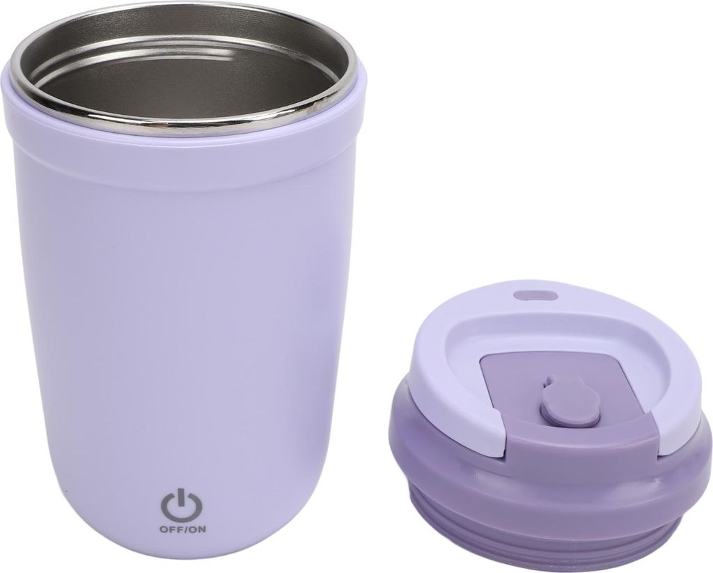 Selbst rhrende Kaffeetasse 350 ml Edelstahl USB wiederaufladbar IP6 wasserdichtes Auto Magnetische Mischung Tasse gemischte Milch Tee lila lila umr...