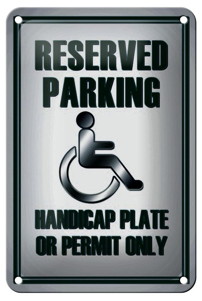 Blechschild Parken 12x18cm Parking handicap plate or